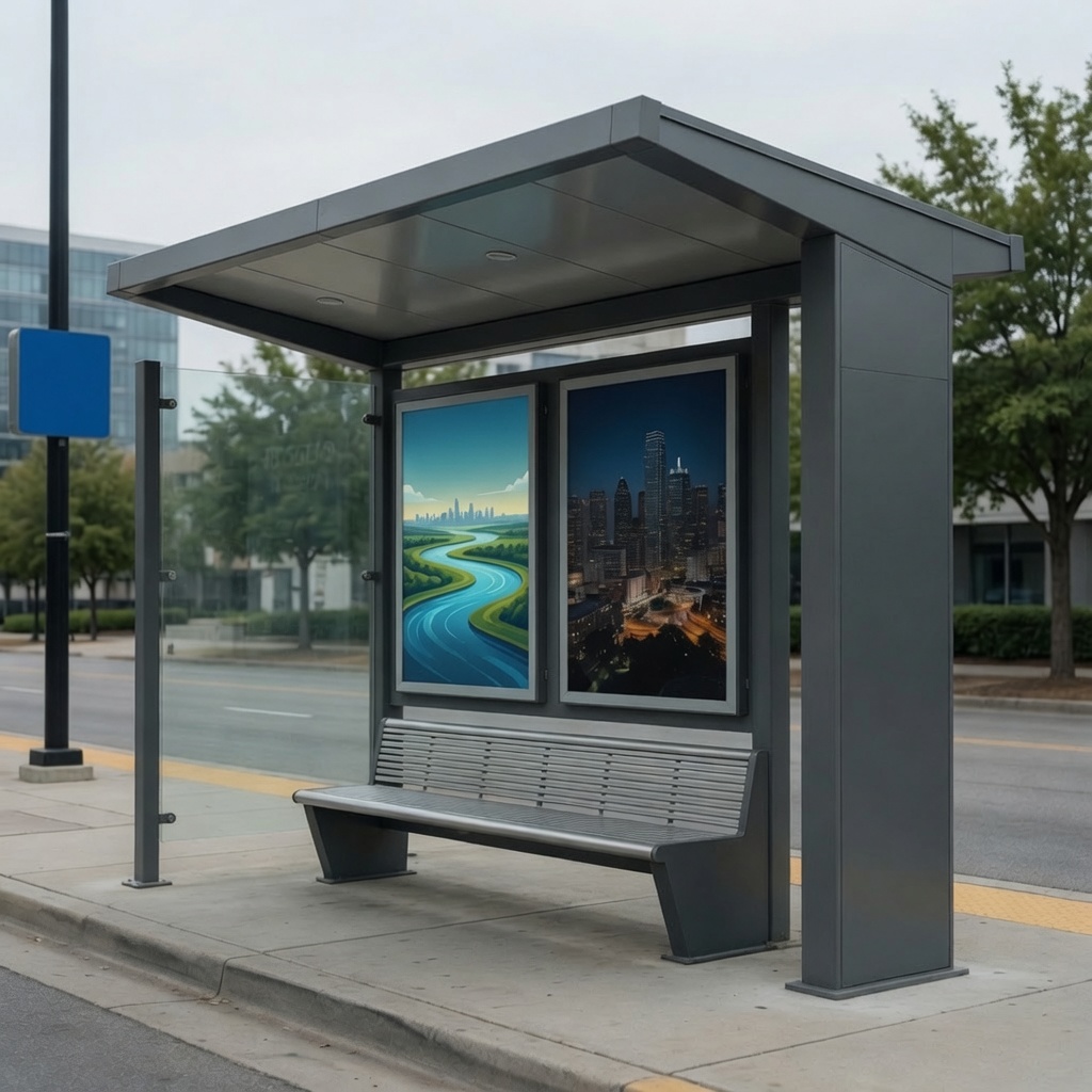 Nevatronix-built transit shelter deployed by the RTC of Southern Nevada